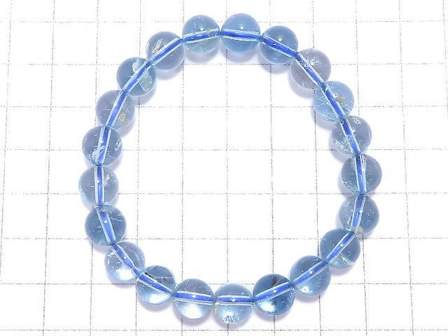 [Video][One of a kind] High Quality Sky Blue Topaz AAA- Round 9mm Bracelet NO.107