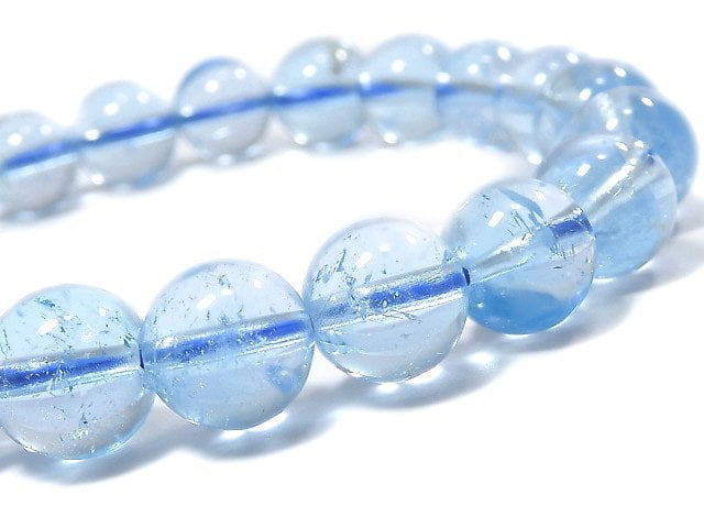 [Video][One of a kind] High Quality Sky Blue Topaz AAA- Round 9mm Bracelet NO.108