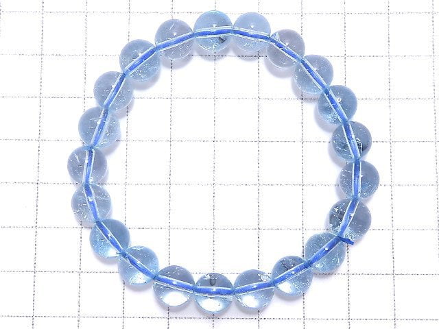 [Video][One of a kind] High Quality Sky Blue Topaz AAA- Round 9mm Bracelet NO.109