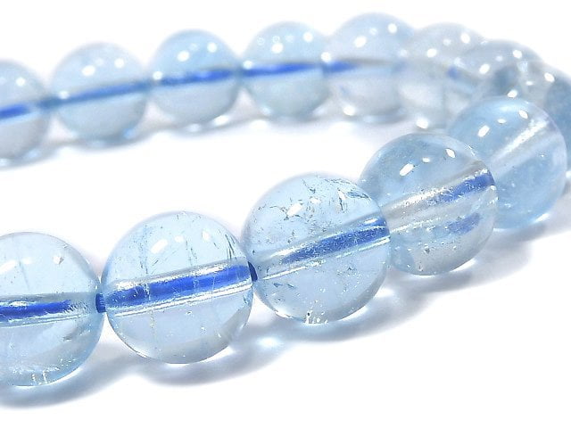 [Video][One of a kind] High Quality Sky Blue Topaz AAA- Round 9.5mm Bracelet NO.110