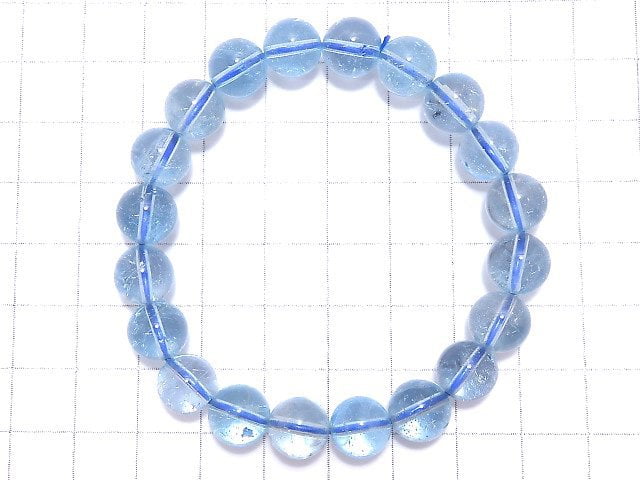 [Video][One of a kind] High Quality Sky Blue Topaz AAA- Round 9.5mm Bracelet NO.110