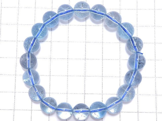 [Video][One of a kind] High Quality Sky Blue Topaz AAA- Round 9.5mm Bracelet NO.111