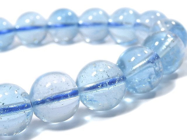 [Video][One of a kind] High Quality Sky Blue Topaz AAA- Round 9.5mm Bracelet NO.112