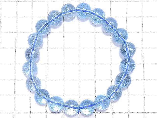 [Video][One of a kind] High Quality Sky Blue Topaz AAA- Round 9.5mm Bracelet NO.112