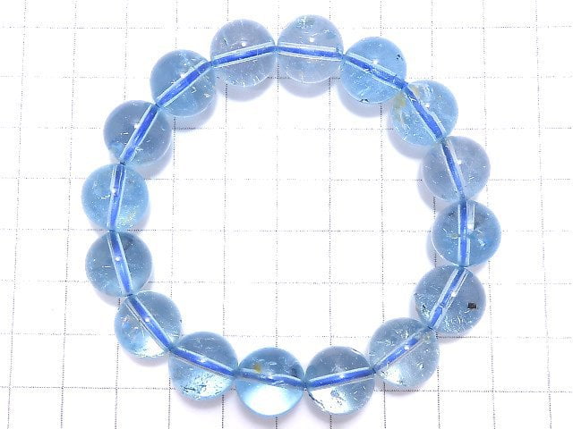 [Video][One of a kind] High Quality Sky Blue Topaz AAA- Round 12mm Bracelet NO.114