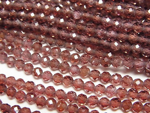 [Video]High Quality! Champagne Garnet AAA Faceted Round 3mm 1strand beads (aprx.15inch/37cm)