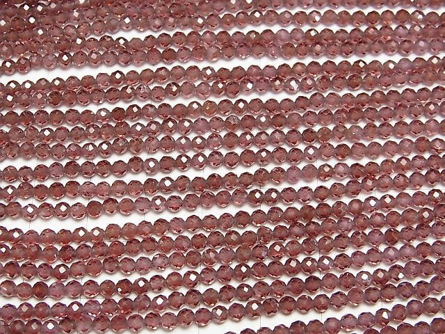 [Video]High Quality! Champagne Garnet AAA Faceted Round 3mm 1strand beads (aprx.15inch/37cm)