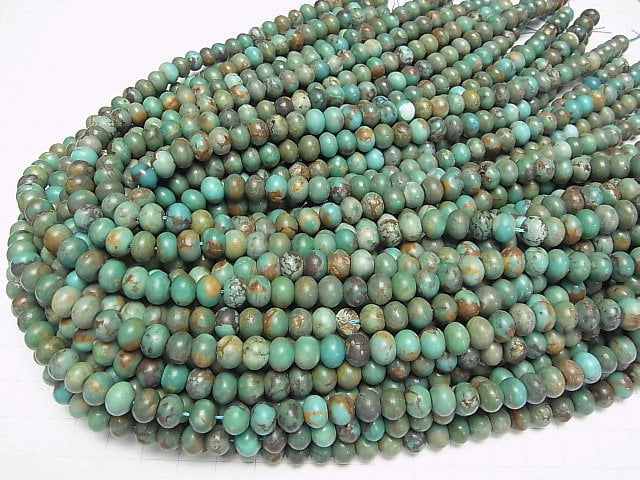 [Video]Turquoise AA+ Roundel 8x8x6mm half or 1strand beads (aprx.15inch/37cm)