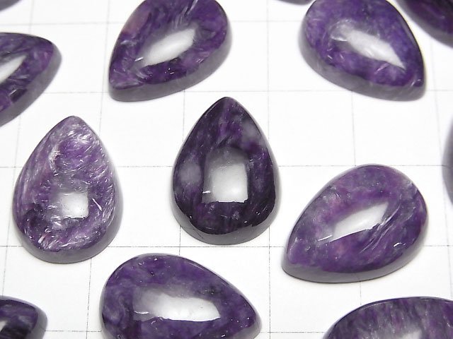 [Video]Charoite AA++ Pear shape Cabochon 18x13mm 1pc