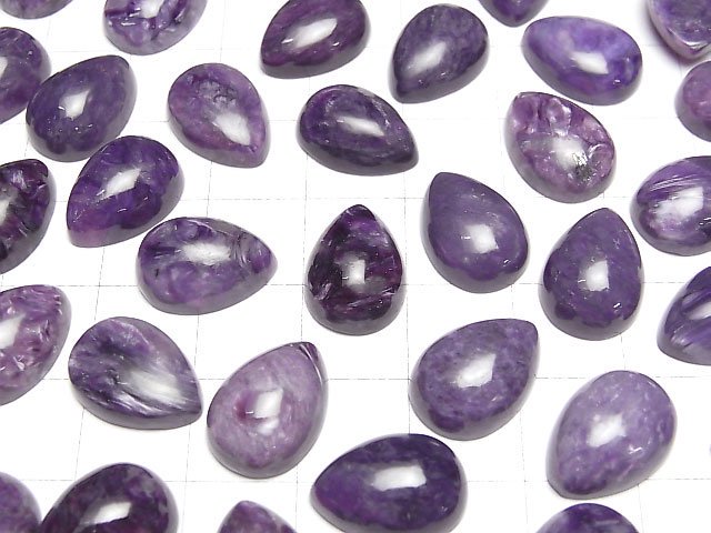 [Video]Charoite AA++ Pear shape Cabochon 18x13mm 1pc