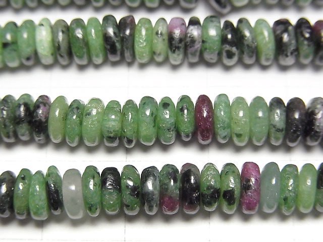 [Video]Ruby In Zoisite Roundel 6x6x2mm 1strand beads (aprx.15inch/37cm)