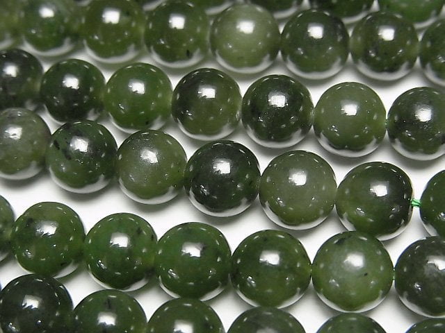 [Video] Canadian Nephrite Jade AA++ Round 8mm half or 1strand beads (aprx.15inch/37cm)