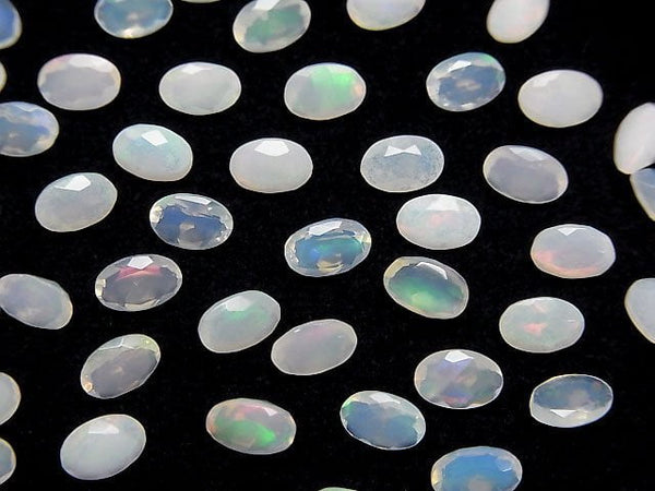 [Video]High Quality Ethiopian Opal AA+ Loose stone Oval Faceted 6x4mm 10pcs