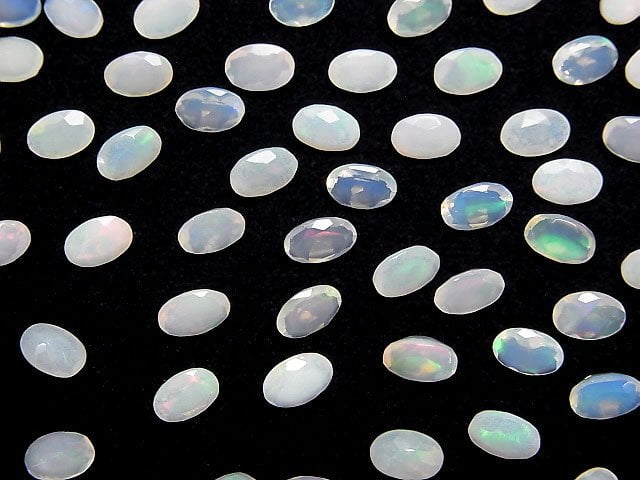 [Video]High Quality Ethiopian Opal AA+ Loose stone Oval Faceted 6x4mm 10pcs