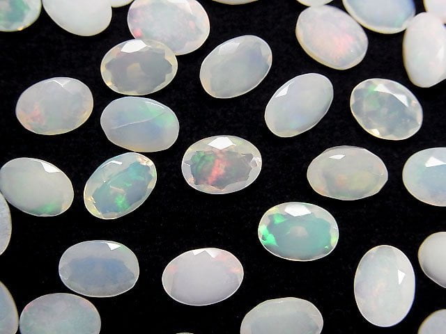 [Video]High Quality Ethiopian Opal AA+ Oval Faceted 8x6mm 5pcs