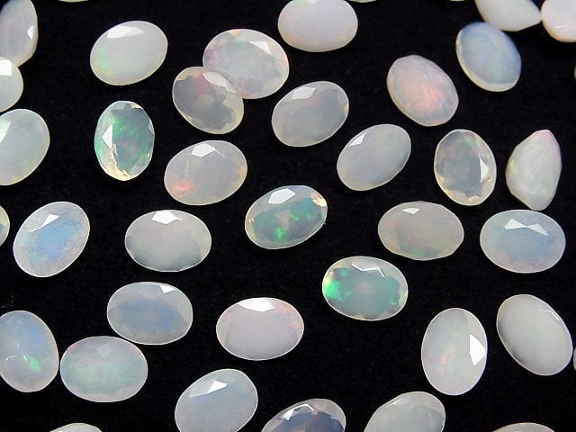 [Video]High Quality Ethiopian Opal AA+ Oval Faceted 8x6mm 5pcs