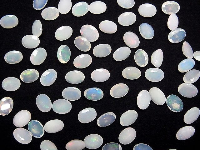 [Video]High Quality Ethiopian Opal AA+ Oval Faceted 8x6mm 5pcs