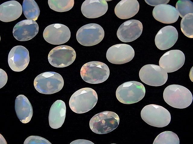 [Video]High Quality Ethiopian Opal AA++ Oval Faceted 9x7mm 3pcs