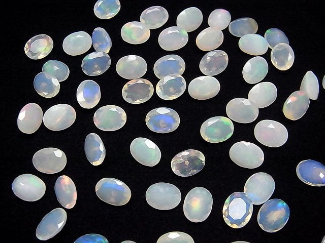 [Video]High Quality Ethiopian Opal AA++ Oval Faceted 9x7mm 3pcs