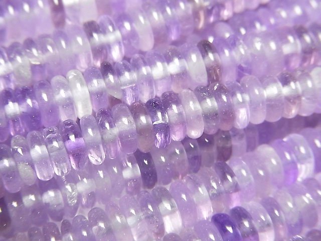 [Video] Light color Amethyst AA Roundel 6x6x2mm 1strand beads (aprx.15inch/37cm)