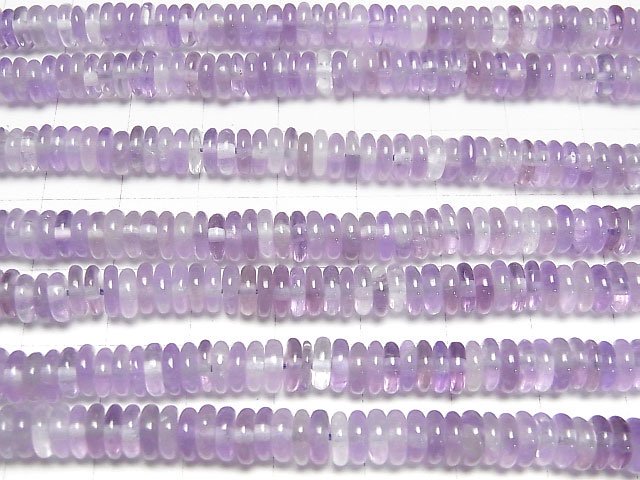 [Video] Light color Amethyst AA Roundel 6x6x2mm 1strand beads (aprx.15inch/37cm)