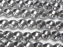 [Video]Hematite Twist 6Faceted Round 6x6x6mm Silver Coated 1strand beads (aprx.15inch/38cm)