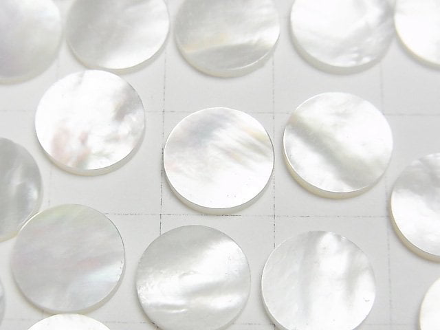 [Video] High Quality White Shell (Silver-lip Oyster) AAA Undrilled Flat Coin 10x10mm 5pcs