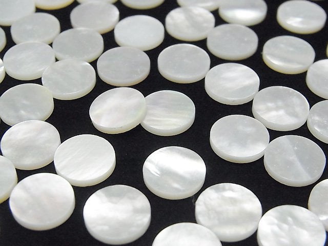 [Video] High Quality White Shell (Silver-lip Oyster) AAA Undrilled Flat Coin 10x10mm 5pcs