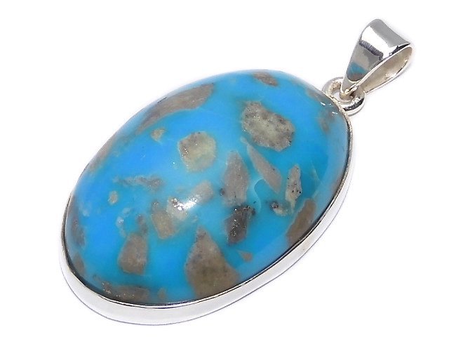 [Video][One of a kind] Persian Turquoise AA++ Pendant Silver925 NO.92