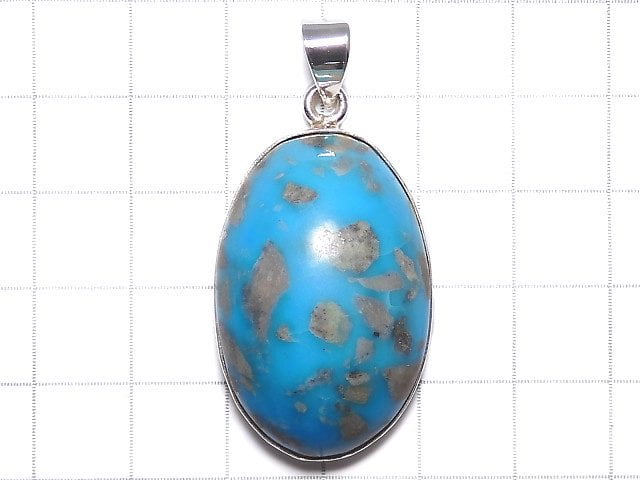 [Video][One of a kind] Persian Turquoise AA++ Pendant Silver925 NO.92