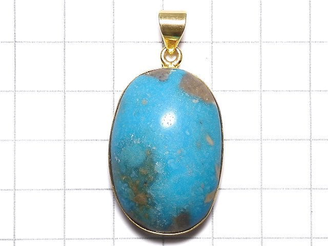 [Video][One of a kind] Persian Turquoise AA++ Pendant 18KGP NO.100