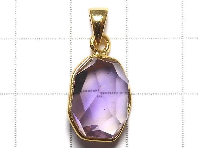 [Video][One of a kind] High Quality Ametrine AAA- Faceted Pendant 18KGP NO.231