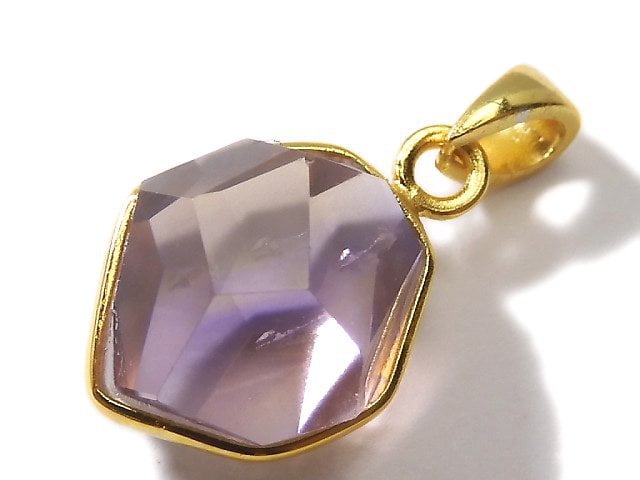 [Video][One of a kind] High Quality Ametrine AAA- Faceted Pendant 18KGP NO.232