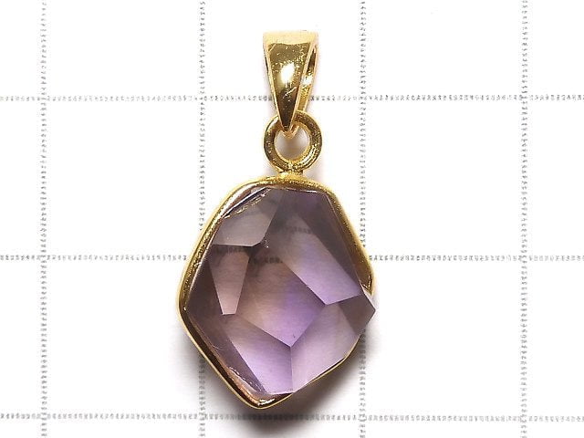 [Video][One of a kind] High Quality Ametrine AAA- Faceted Pendant 18KGP NO.232