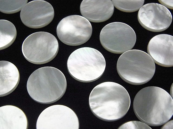 [Video] High Quality White Shell (Silver-lip Oyster) AAA Undrilled Flat Coin 12x12mm 5pcs