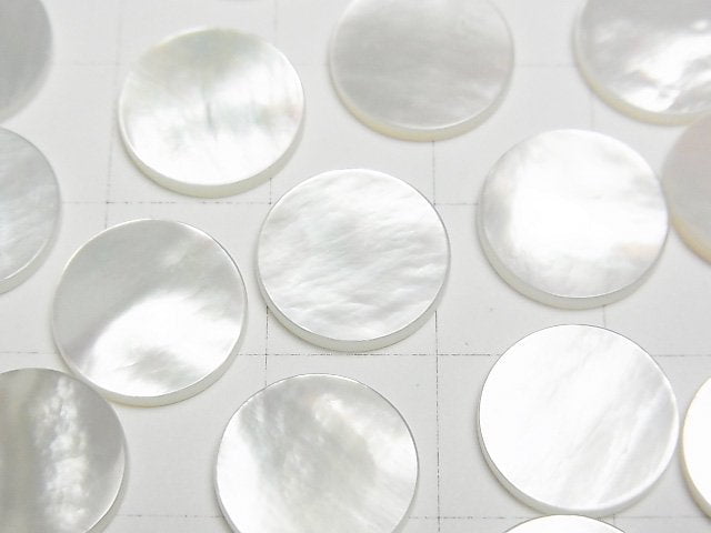 [Video] High Quality White Shell (Silver-lip Oyster) AAA Undrilled Flat Coin 12x12mm 5pcs