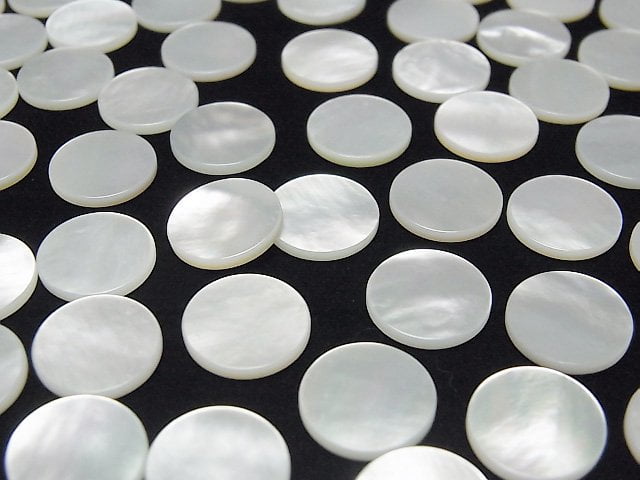 [Video] High Quality White Shell (Silver-lip Oyster) AAA Undrilled Flat Coin 12x12mm 5pcs