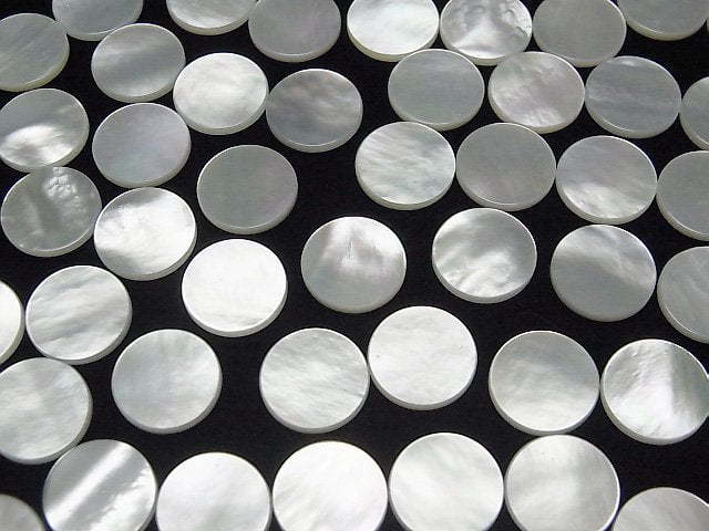 [Video] High Quality White Shell (Silver-lip Oyster) AAA Undrilled Flat Coin 12x12mm 5pcs