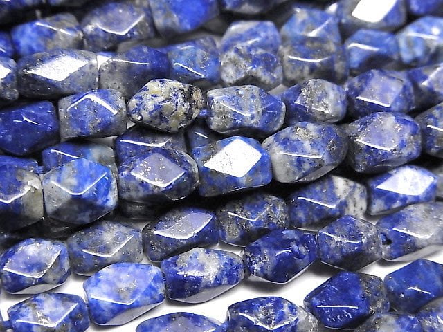 [Video] Lapislazuli AA+ Rectangle Faceted Tube 1strand beads (aprx.13inch/33cm)