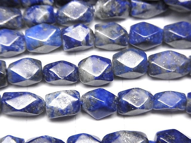 [Video] Lapislazuli AA+ Rectangle Faceted Tube 1strand beads (aprx.13inch/33cm)