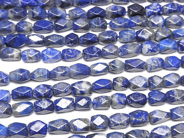 [Video] Lapislazuli AA+ Rectangle Faceted Tube 1strand beads (aprx.13inch/33cm)