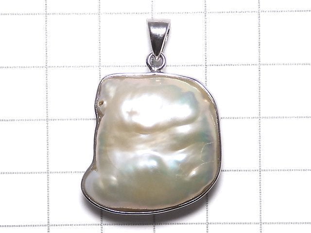 [Video][One of a kind] Fresh Water Pearl Keshi Pearl Pendant Silver925 NO.30