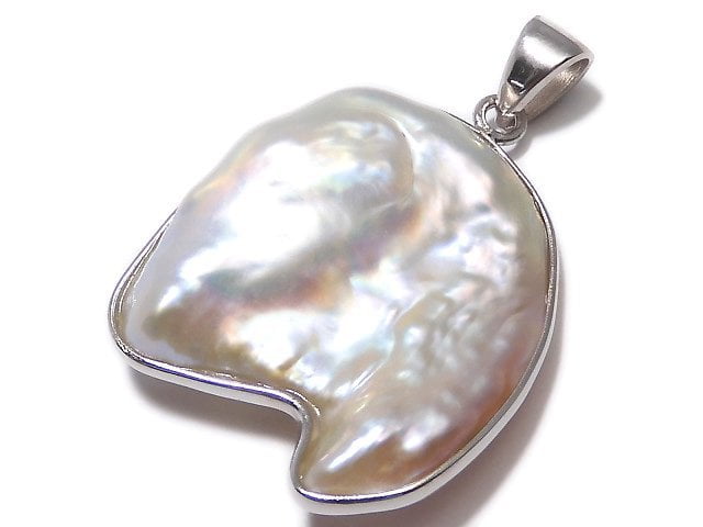 [Video][One of a kind] Fresh Water Pearl Keshi Pearl Pendant Silver925 NO.35