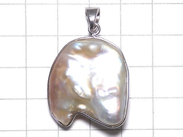 [Video][One of a kind] Fresh Water Pearl Keshi Pearl Pendant Silver925 NO.35