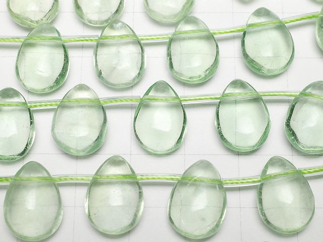 [Video] Green Fluorite AAA- Pear shape (Smooth) 14x10x6mm half or 1strand beads (aprx.7inch/18cm)