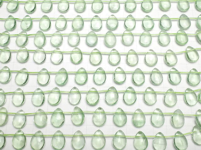 [Video] Green Fluorite AAA- Pear shape (Smooth) 14x10x6mm half or 1strand beads (aprx.7inch/18cm)