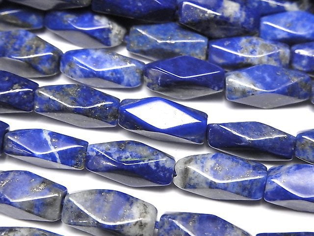 [Video] Lapislazuli AA+ Rectangle Faceted Tube 1strand beads (aprx.13inch/32cm)