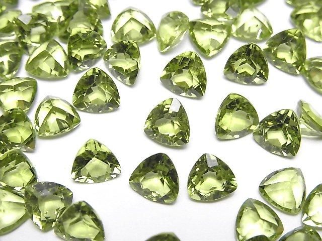 [Video]High Quality Peridot AAA Loose stone Triangle Faceted 6x6mm 3pcs
