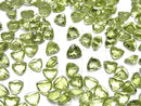 [Video]High Quality Peridot AAA Loose stone Triangle Faceted 6x6mm 3pcs