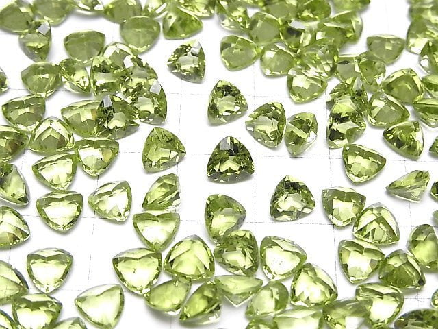 [Video]High Quality Peridot AAA Loose stone Triangle Faceted 5x5mm 3pcs